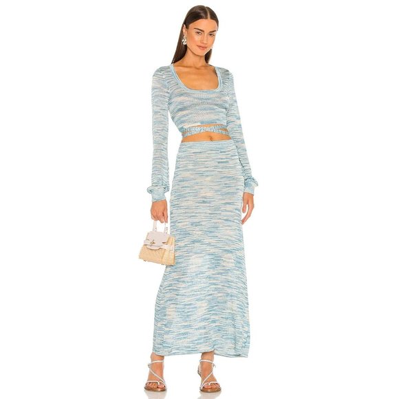 Alexis Dresses & Skirts - Alexis Monse Space Dye Skirt in Paradise Blue Small New Nwt Women's Maxi Midi